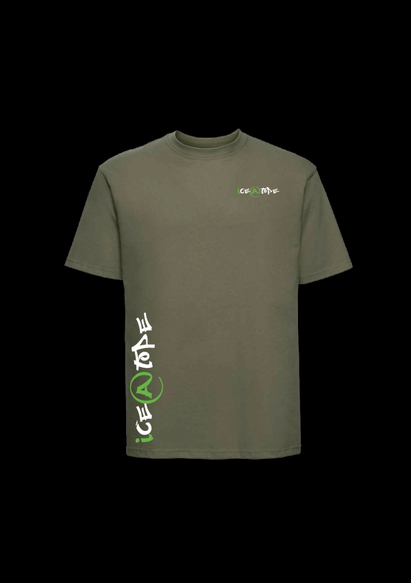 ICE@TOPE BRANDED OLIVE T SHIRTS